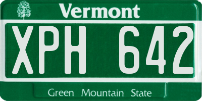 VT license plate XPH642