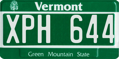 VT license plate XPH644
