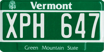 VT license plate XPH647