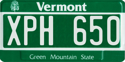 VT license plate XPH650