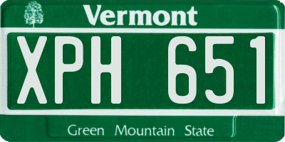 VT license plate XPH651