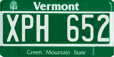VT license plate XPH652