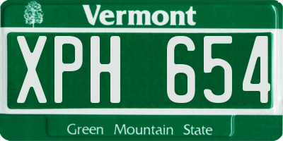 VT license plate XPH654