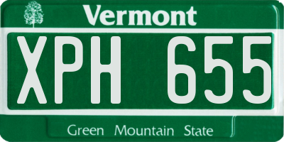 VT license plate XPH655