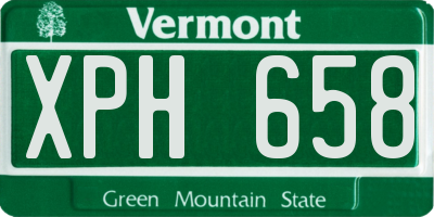 VT license plate XPH658