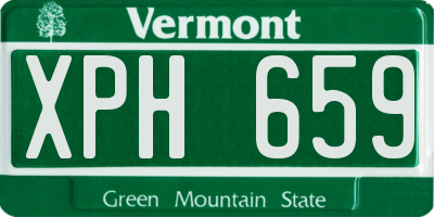 VT license plate XPH659