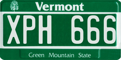 VT license plate XPH666