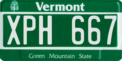 VT license plate XPH667