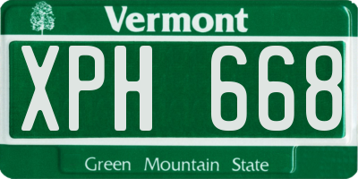 VT license plate XPH668
