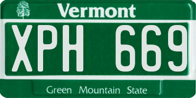 VT license plate XPH669