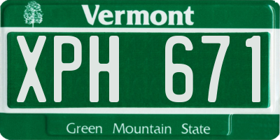 VT license plate XPH671