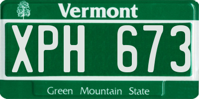 VT license plate XPH673