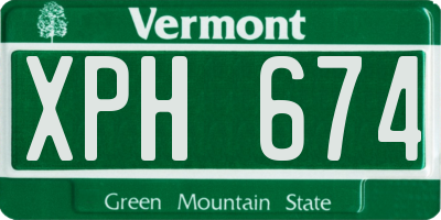 VT license plate XPH674