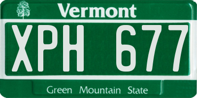 VT license plate XPH677