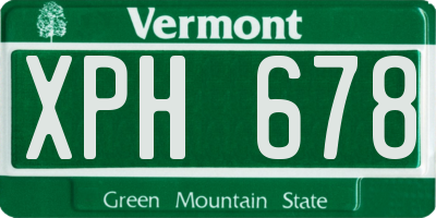 VT license plate XPH678