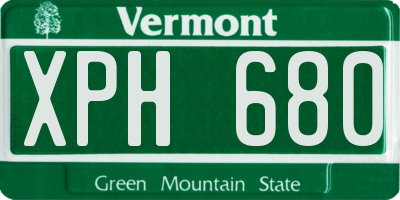 VT license plate XPH680