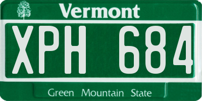VT license plate XPH684