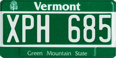 VT license plate XPH685