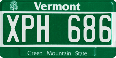 VT license plate XPH686