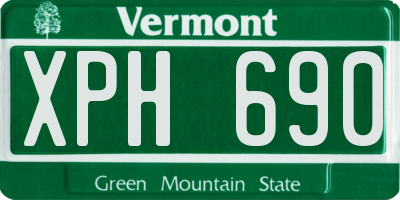 VT license plate XPH690