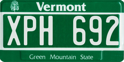 VT license plate XPH692