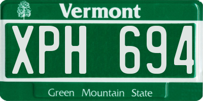 VT license plate XPH694