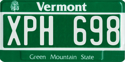 VT license plate XPH698