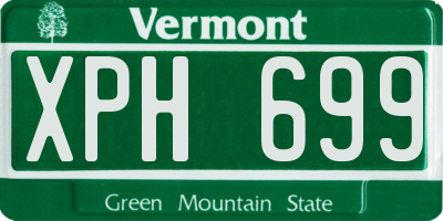 VT license plate XPH699