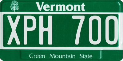 VT license plate XPH700