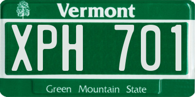 VT license plate XPH701