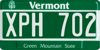 VT license plate XPH702