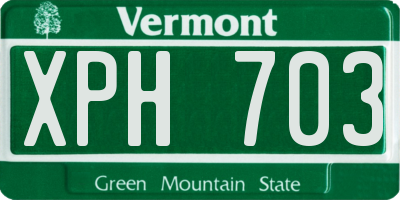 VT license plate XPH703