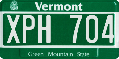 VT license plate XPH704