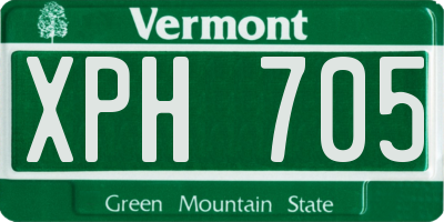 VT license plate XPH705