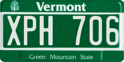 VT license plate XPH706