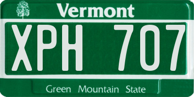 VT license plate XPH707