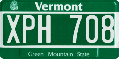 VT license plate XPH708