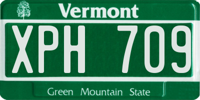 VT license plate XPH709