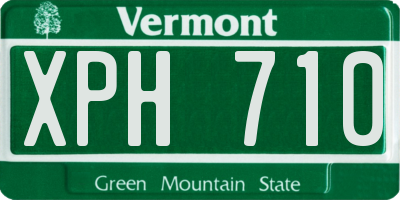 VT license plate XPH710