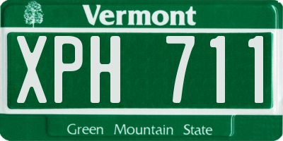 VT license plate XPH711
