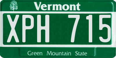 VT license plate XPH715