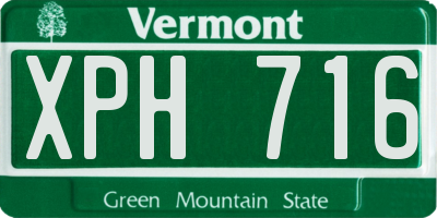VT license plate XPH716