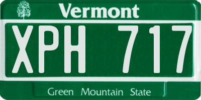 VT license plate XPH717