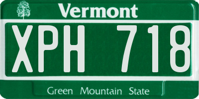 VT license plate XPH718