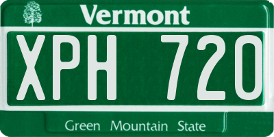 VT license plate XPH720