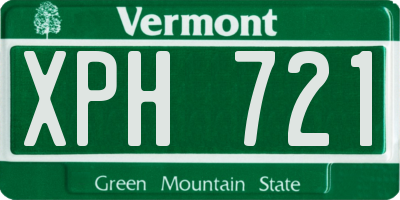 VT license plate XPH721