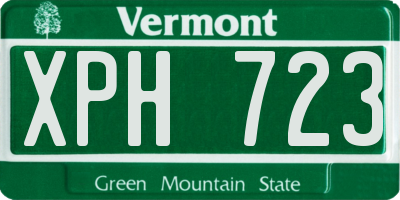VT license plate XPH723