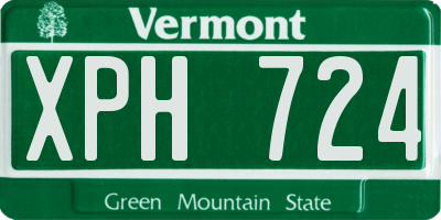 VT license plate XPH724