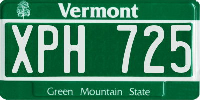 VT license plate XPH725