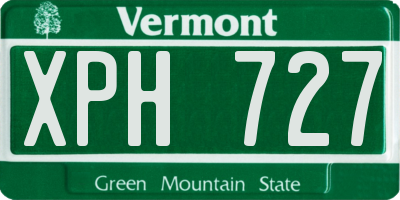 VT license plate XPH727